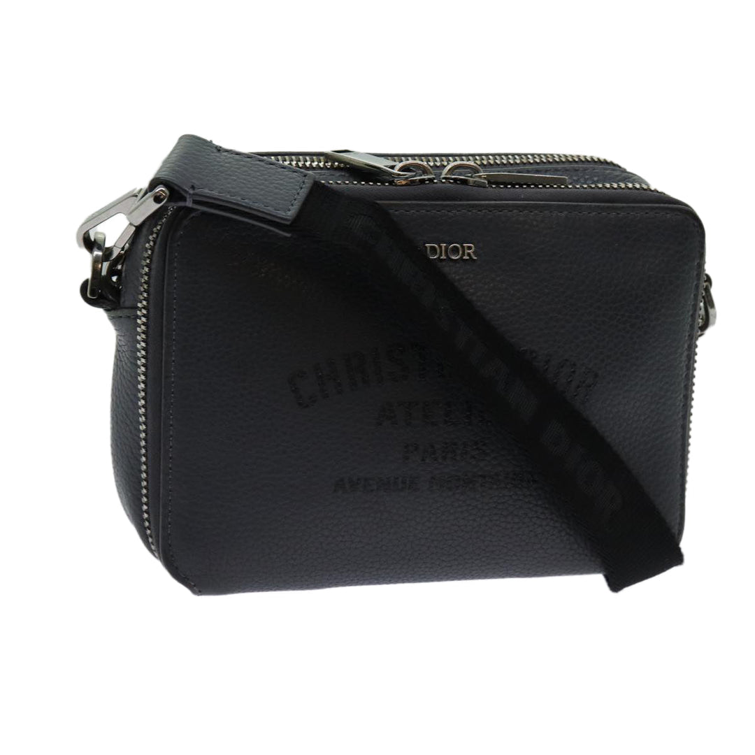 CHRISTIAN Top quality Dior Shoulder Bag Leather Gray Auth 70772A