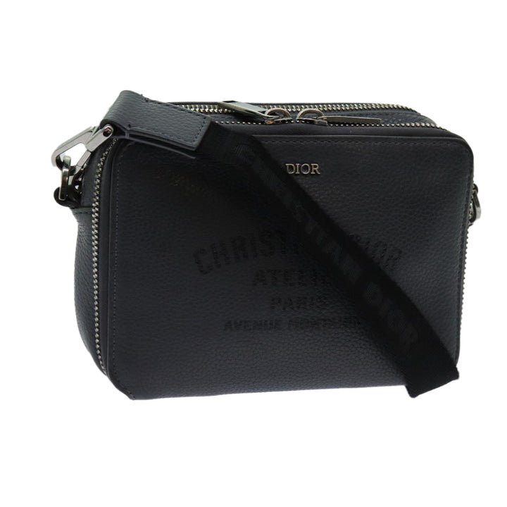 CHRISTIAN Top quality Dior Shoulder Bag Leather Gray Auth 70772A