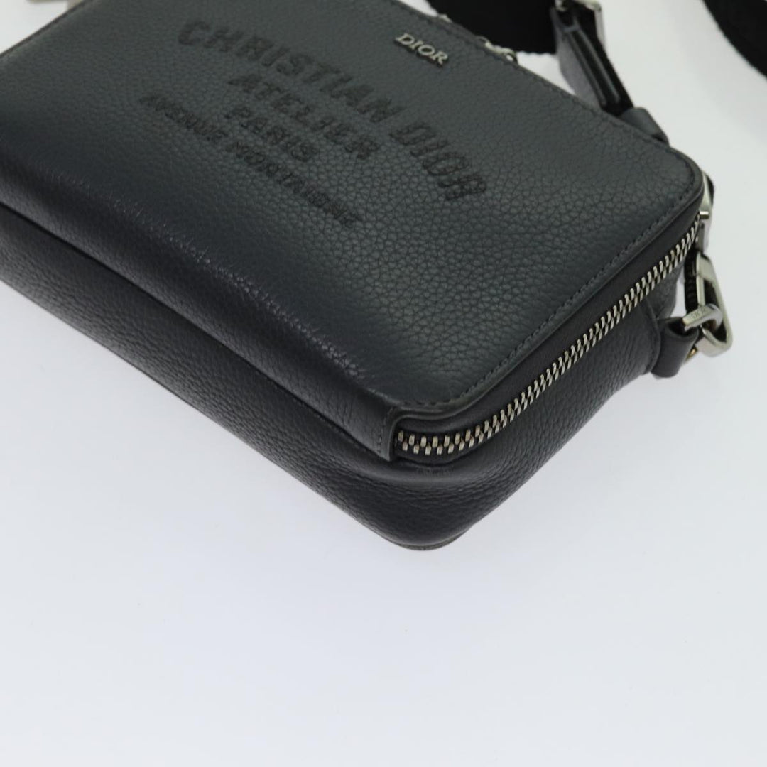 CHRISTIAN Top quality Dior Shoulder Bag Leather Gray Auth 70772A