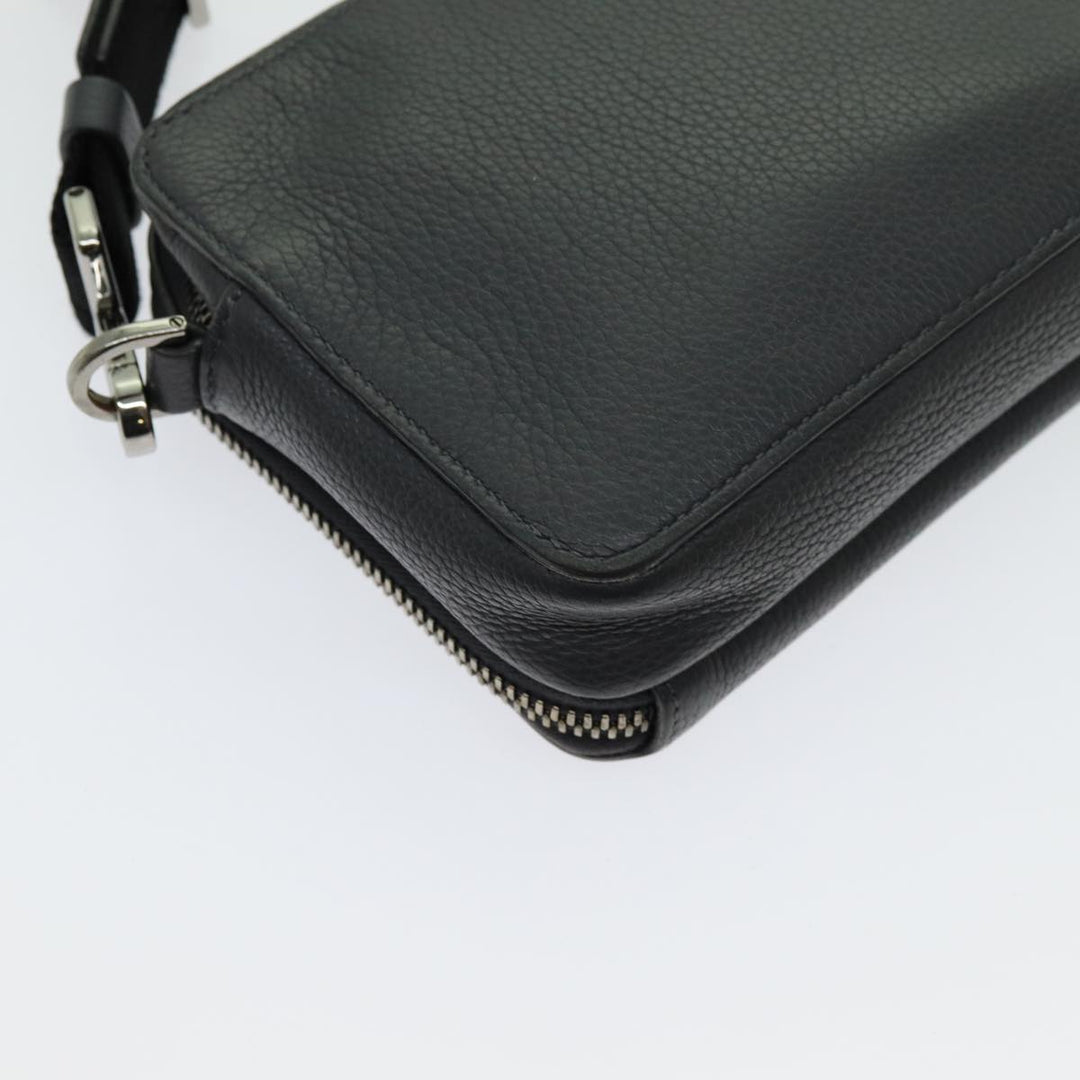CHRISTIAN Top quality Dior Shoulder Bag Leather Gray Auth 70772A
