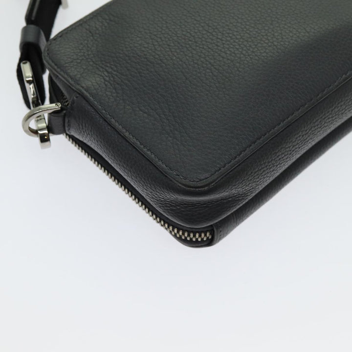 CHRISTIAN Top quality Dior Shoulder Bag Leather Gray Auth 70772A