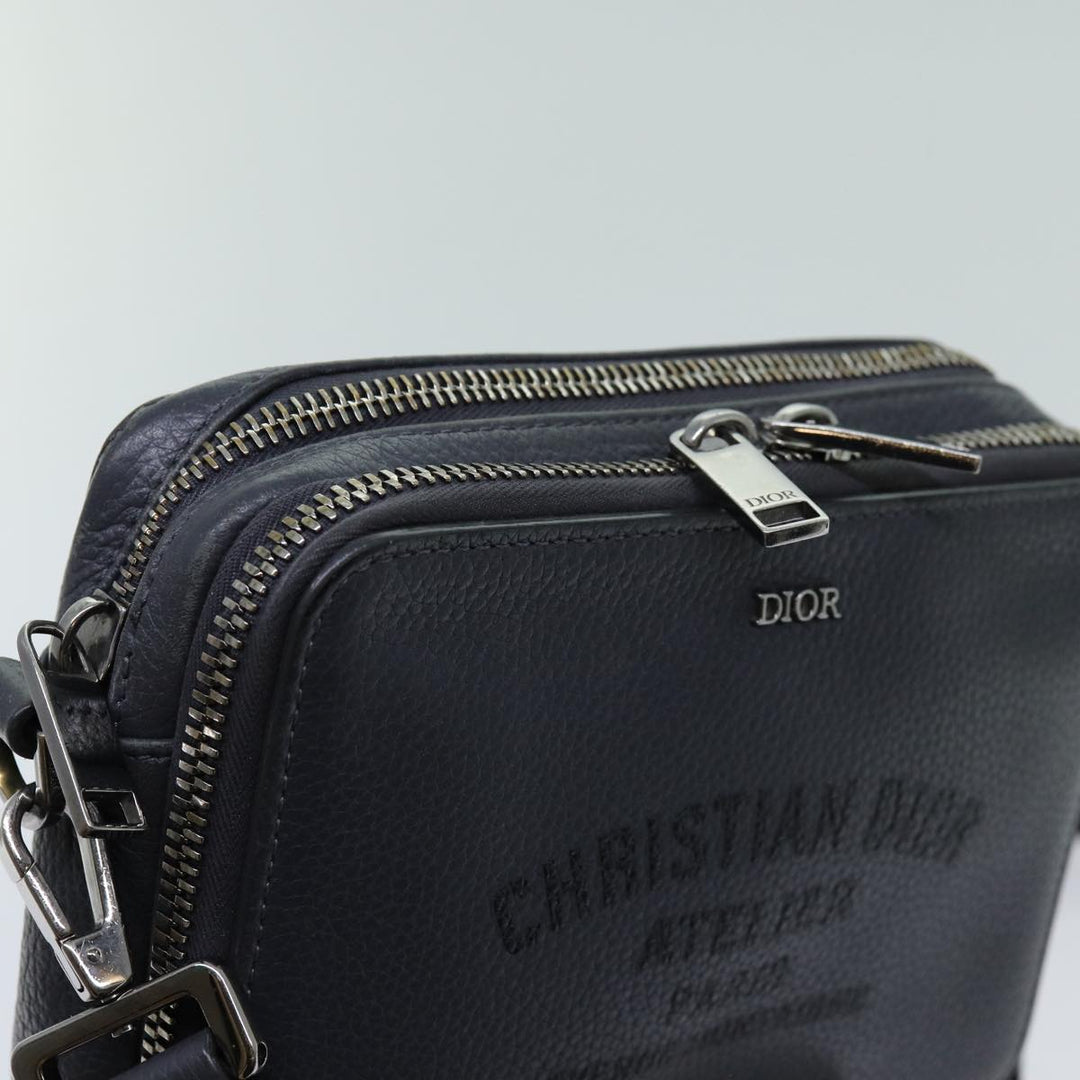 CHRISTIAN Top quality Dior Shoulder Bag Leather Gray Auth 70772A