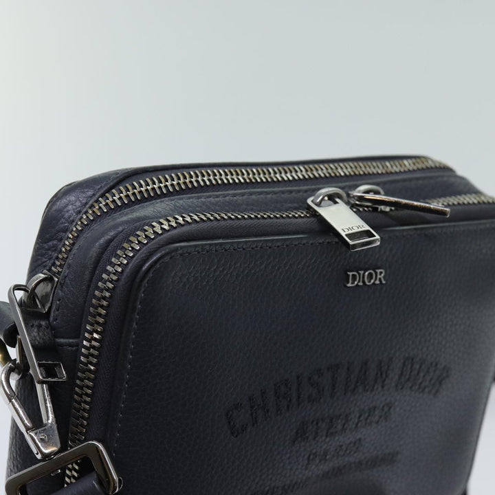 CHRISTIAN Top quality Dior Shoulder Bag Leather Gray Auth 70772A