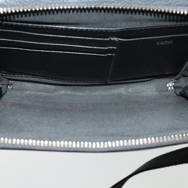 CHRISTIAN Top quality Dior Shoulder Bag Leather Gray Auth 70772A