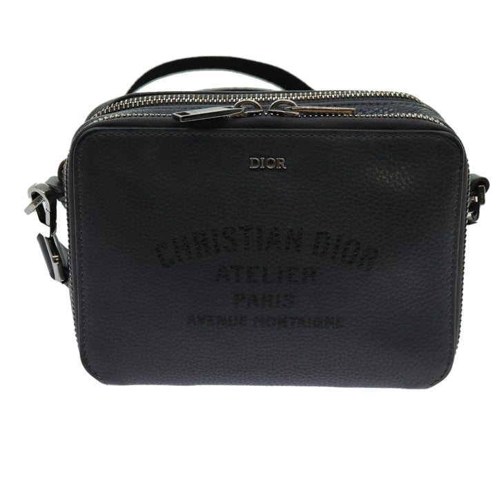 CHRISTIAN Top quality Dior Shoulder Bag Leather Gray Auth 70772A