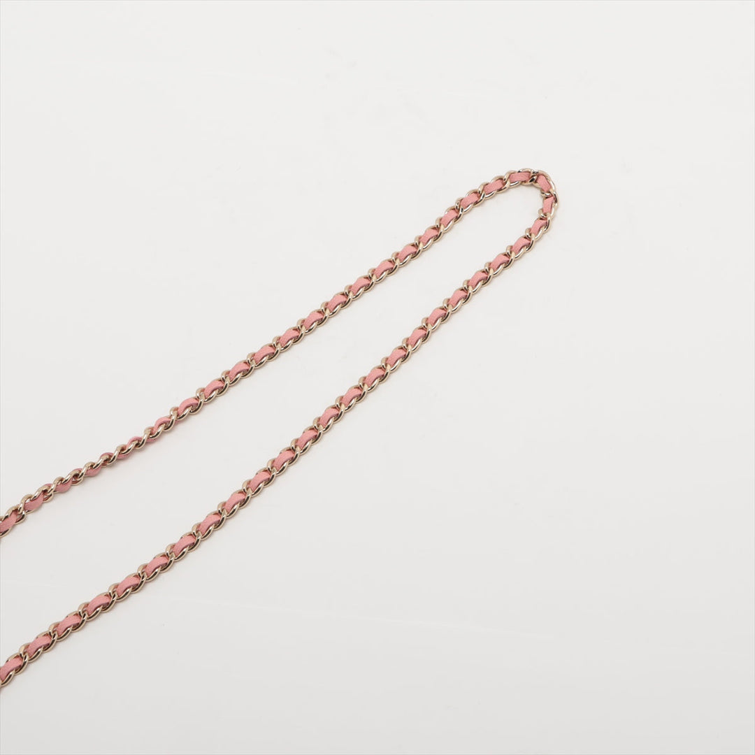 Top Quality Chanel V Stitch Caviar S Chain Wallet Pink Gold