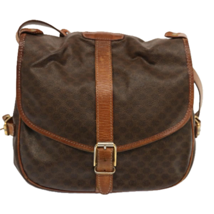 Celine Macadam Canvas Shoulder Bag PVC Brown Auth 70829