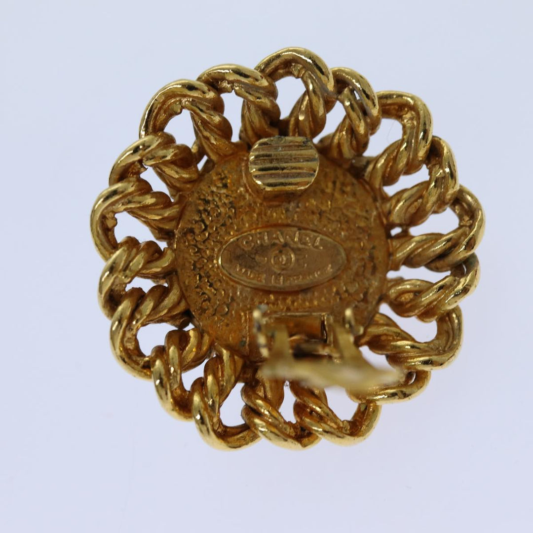 Top Quality Chanel COCO Mark Earring metal Gold CC Auth 70878