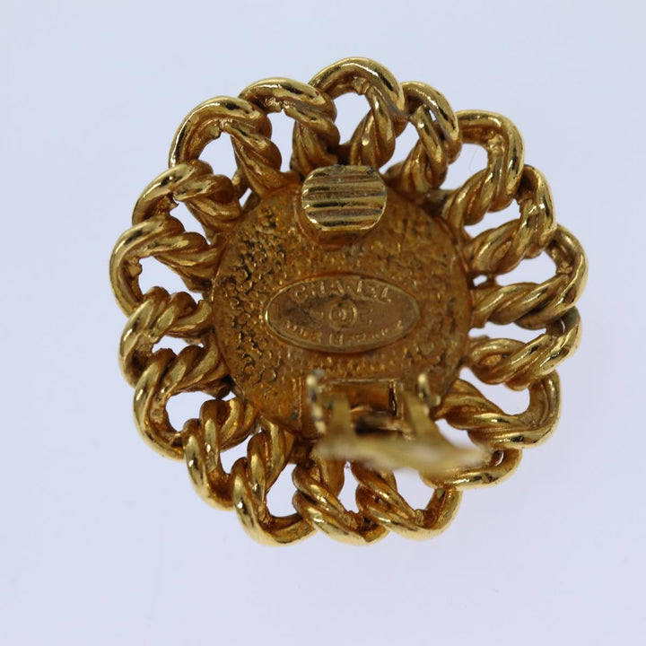 Top Quality Chanel COCO Mark Earring metal Gold CC Auth 70878