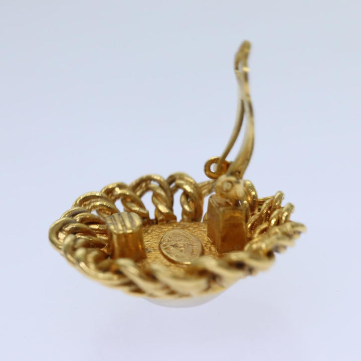Top Quality Chanel COCO Mark Earring metal Gold CC Auth 70878
