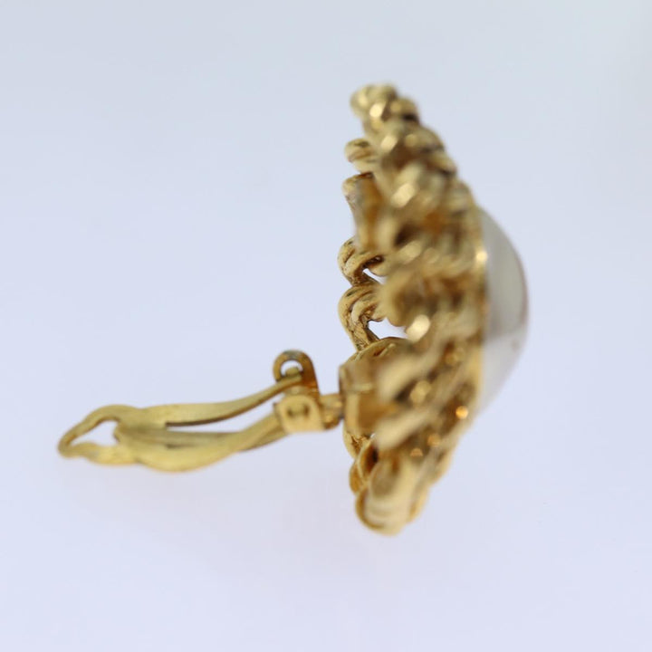Top Quality Chanel COCO Mark Earring metal Gold CC Auth 70878