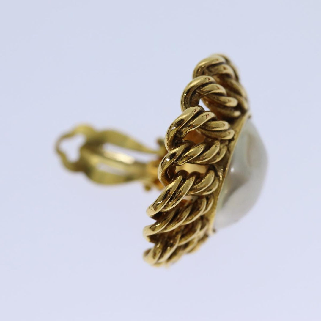 Top Quality Chanel COCO Mark Earring metal Gold CC Auth 70878