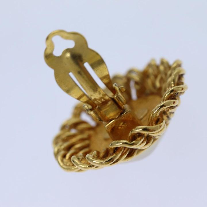Top Quality Chanel COCO Mark Earring metal Gold CC Auth 70878