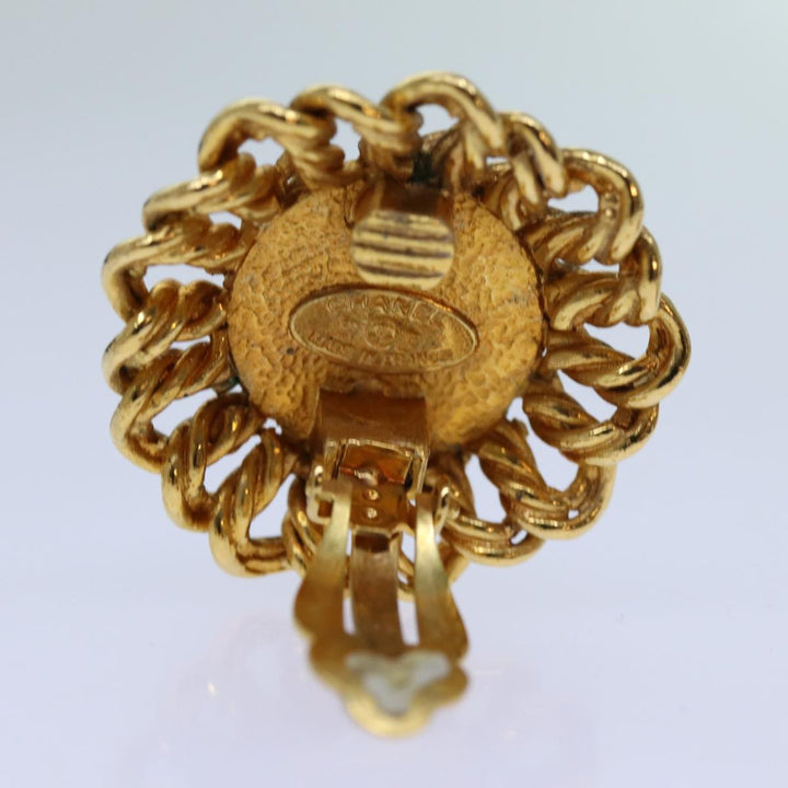 Top Quality Chanel COCO Mark Earring metal Gold CC Auth 70878