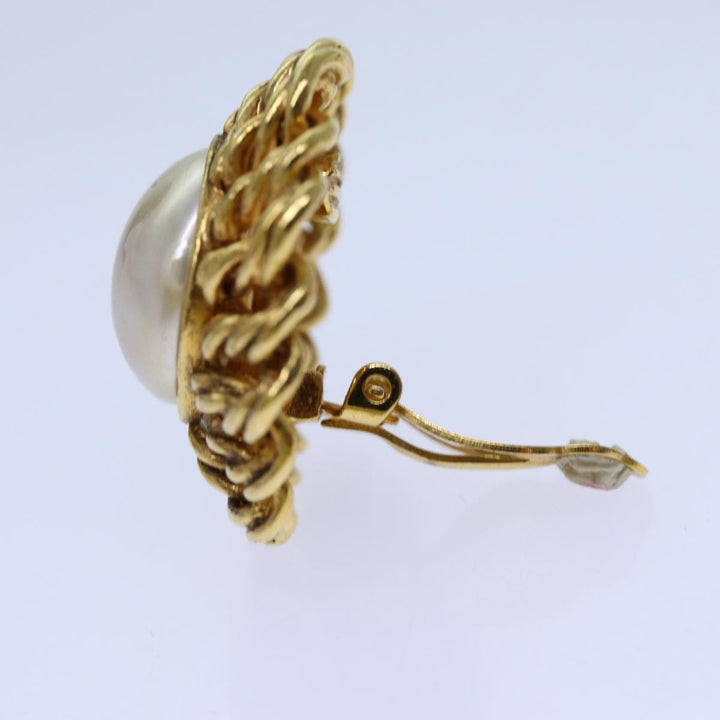 Top Quality Chanel COCO Mark Earring metal Gold CC Auth 70878