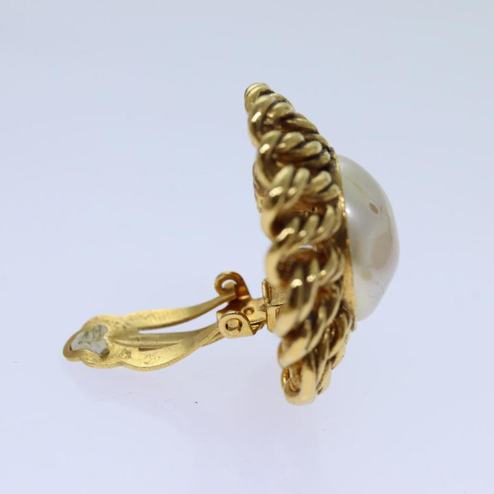 Top Quality Chanel COCO Mark Earring metal Gold CC Auth 70878