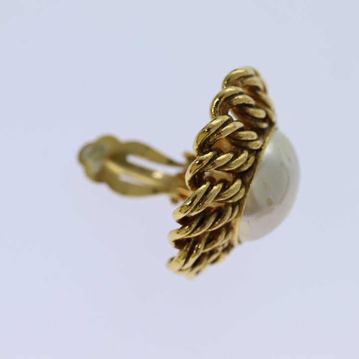 Top Quality Chanel COCO Mark Earring metal Gold CC Auth 70878