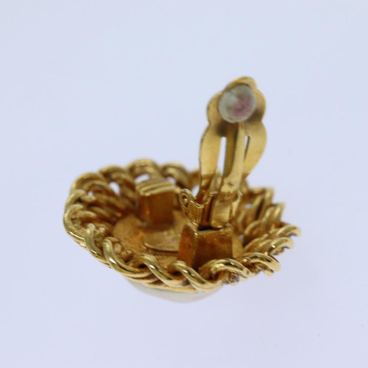 Top Quality Chanel COCO Mark Earring metal Gold CC Auth 70878