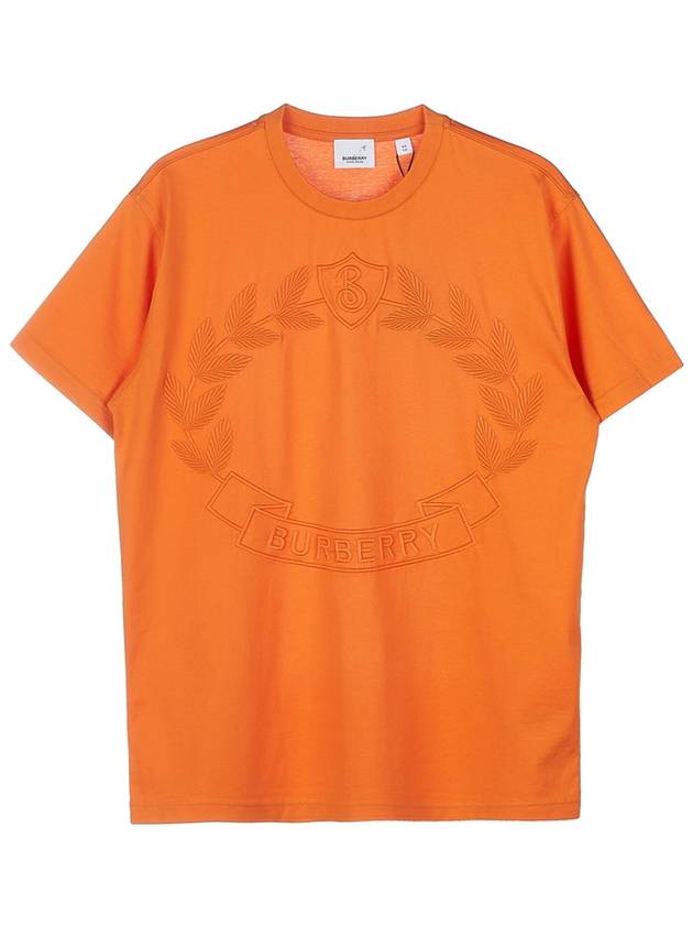 Burberry Embroidered Logo Short Sleeve T-Shirt Orange