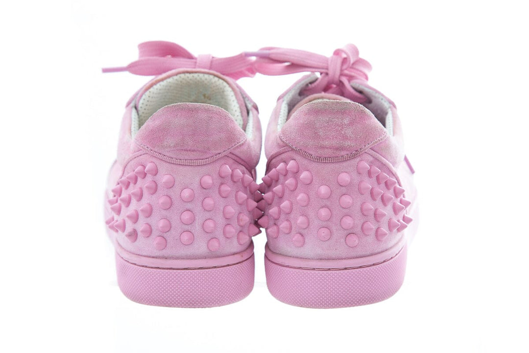 Christian Louboutin Pink Lace Up Sneakers SZ 40