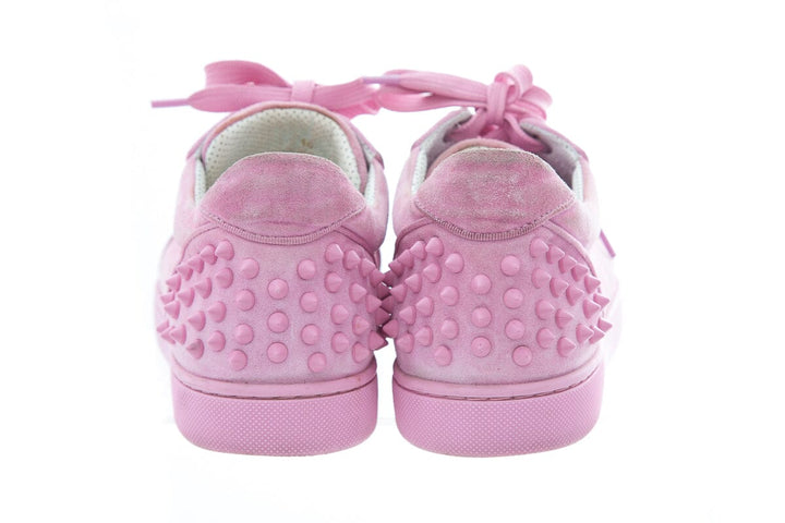 Christian Louboutin Pink Lace Up Sneakers SZ 40