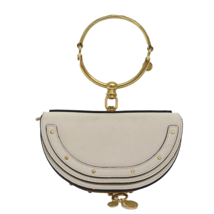 Chloe Small Bracelet Shoulder Bag Leather 2way Cream 70937