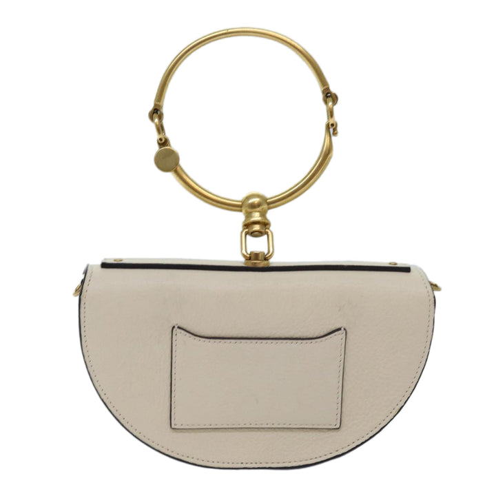 Chloe Small Bracelet Shoulder Bag Leather 2way Cream 70937