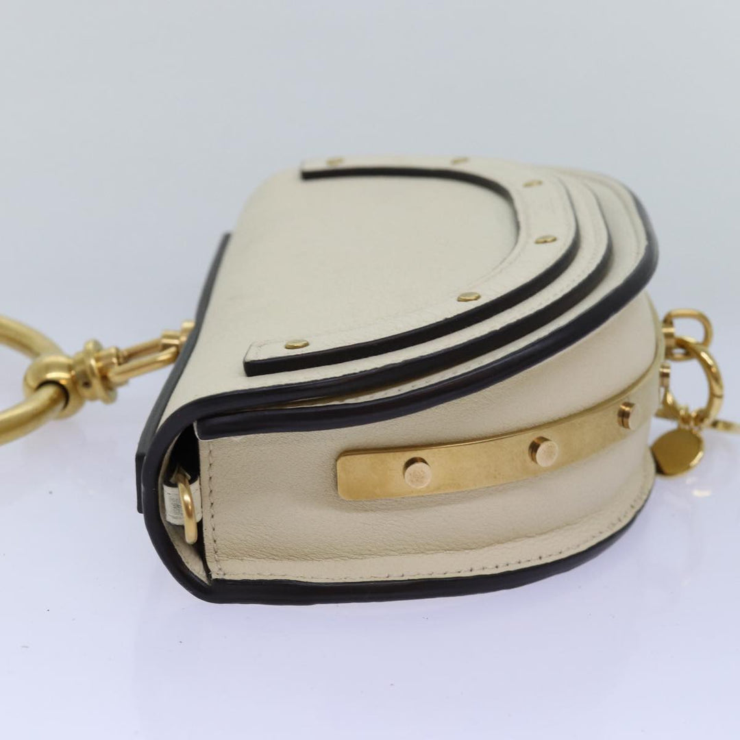 Chloe Small Bracelet Shoulder Bag Leather 2way Cream 70937