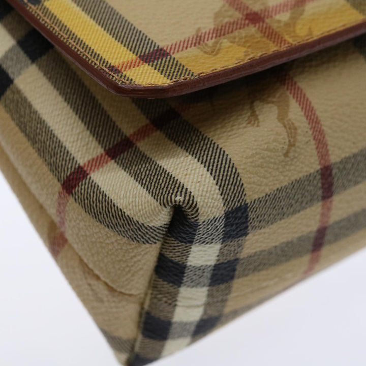 Burberry Nova Check Shoulder Bag PVC Beige Brown Auth 70944