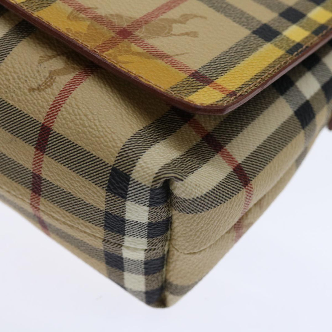 Burberry Nova Check Shoulder Bag PVC Beige Brown Auth 70944