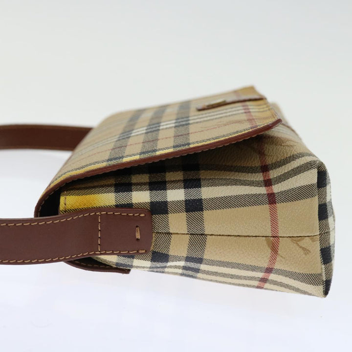 Burberry Nova Check Shoulder Bag PVC Beige Brown Auth 70944