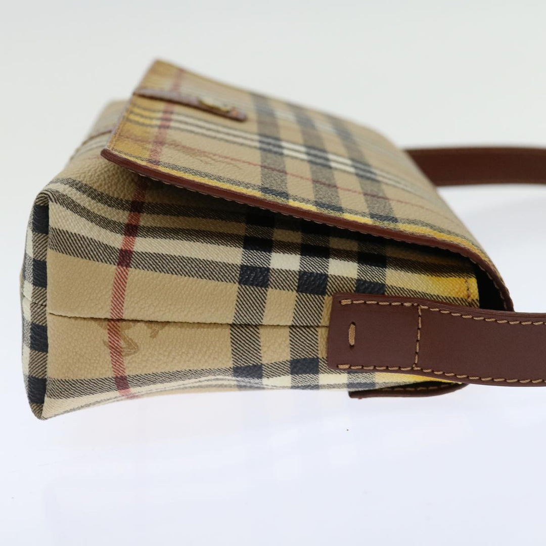 Burberry Nova Check Shoulder Bag PVC Beige Brown Auth 70944