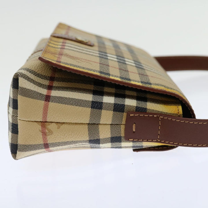 Burberry Nova Check Shoulder Bag PVC Beige Brown Auth 70944