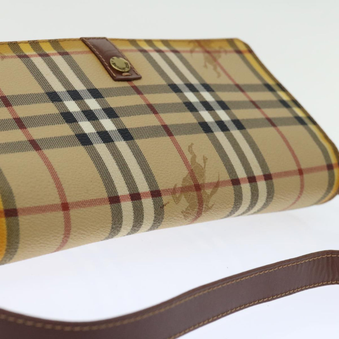 Burberry Nova Check Shoulder Bag PVC Beige Brown Auth 70944