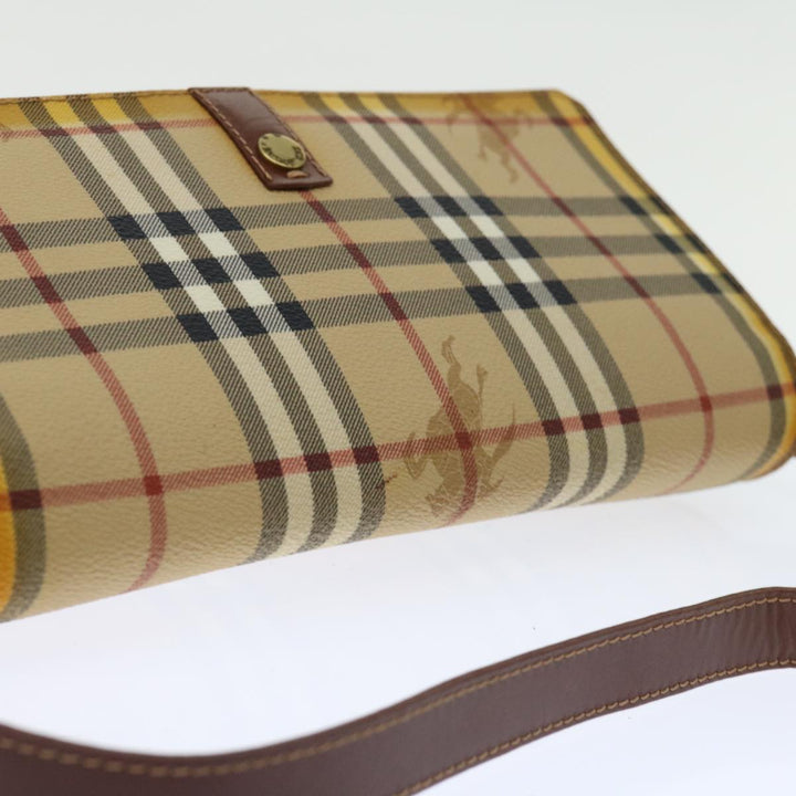 Burberry Nova Check Shoulder Bag PVC Beige Brown Auth 70944