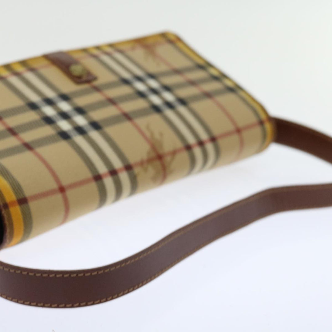 Burberry Nova Check Shoulder Bag PVC Beige Brown Auth 70944