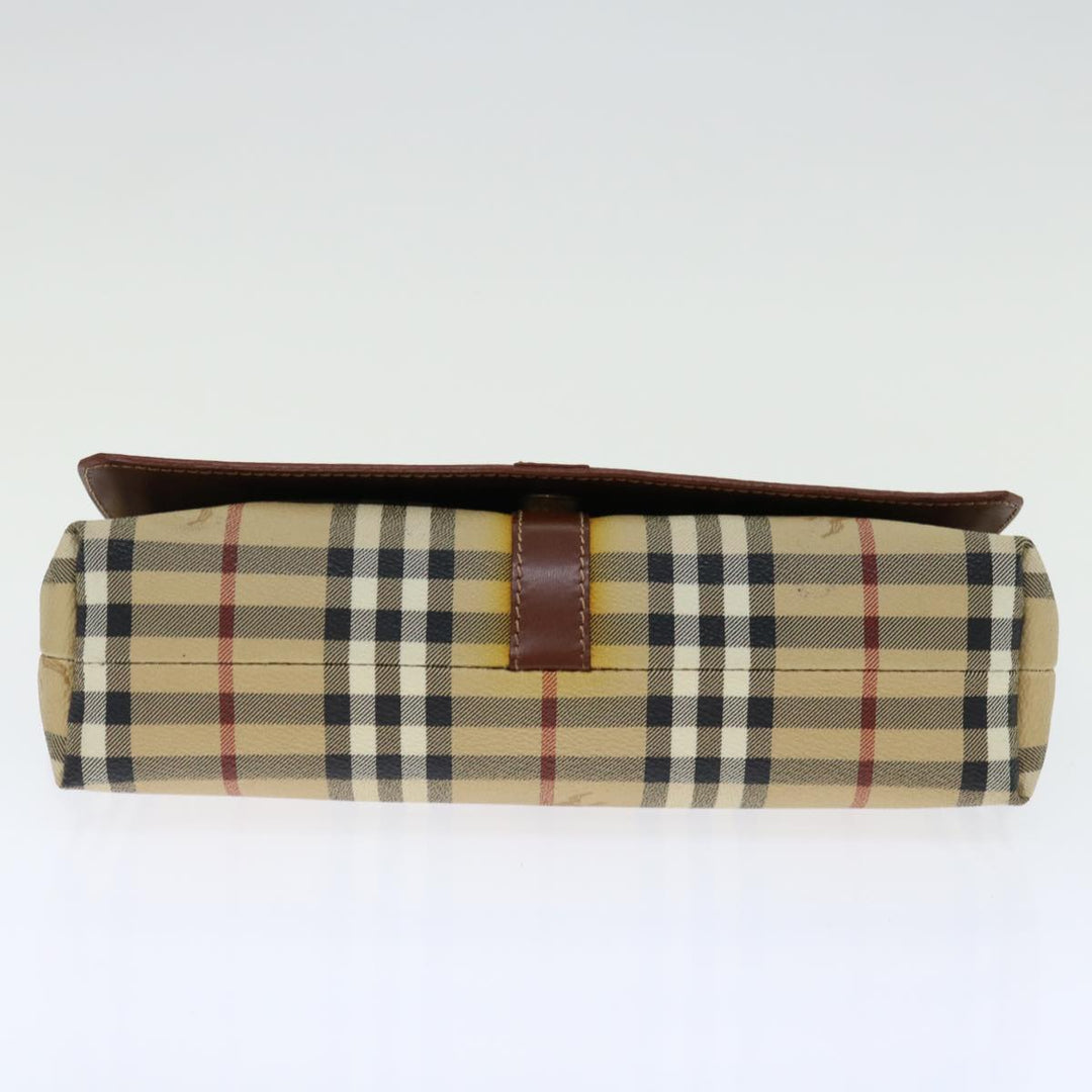 Burberry Nova Check Shoulder Bag PVC Beige Brown Auth 70944