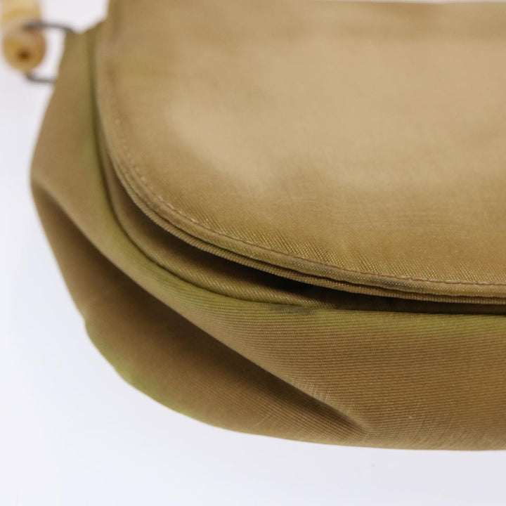 CHRISTIAN Top quality Dior Maris Pearl Shoulder Bag Nylon Beige Auth 70945