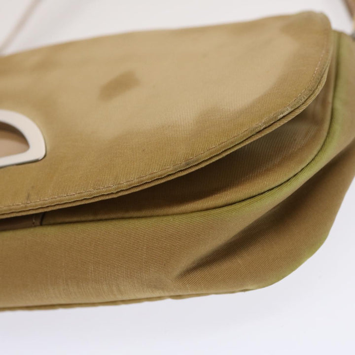 CHRISTIAN Top quality Dior Maris Pearl Shoulder Bag Nylon Beige Auth 70945