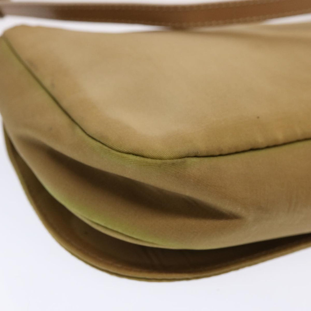 CHRISTIAN Top quality Dior Maris Pearl Shoulder Bag Nylon Beige Auth 70945