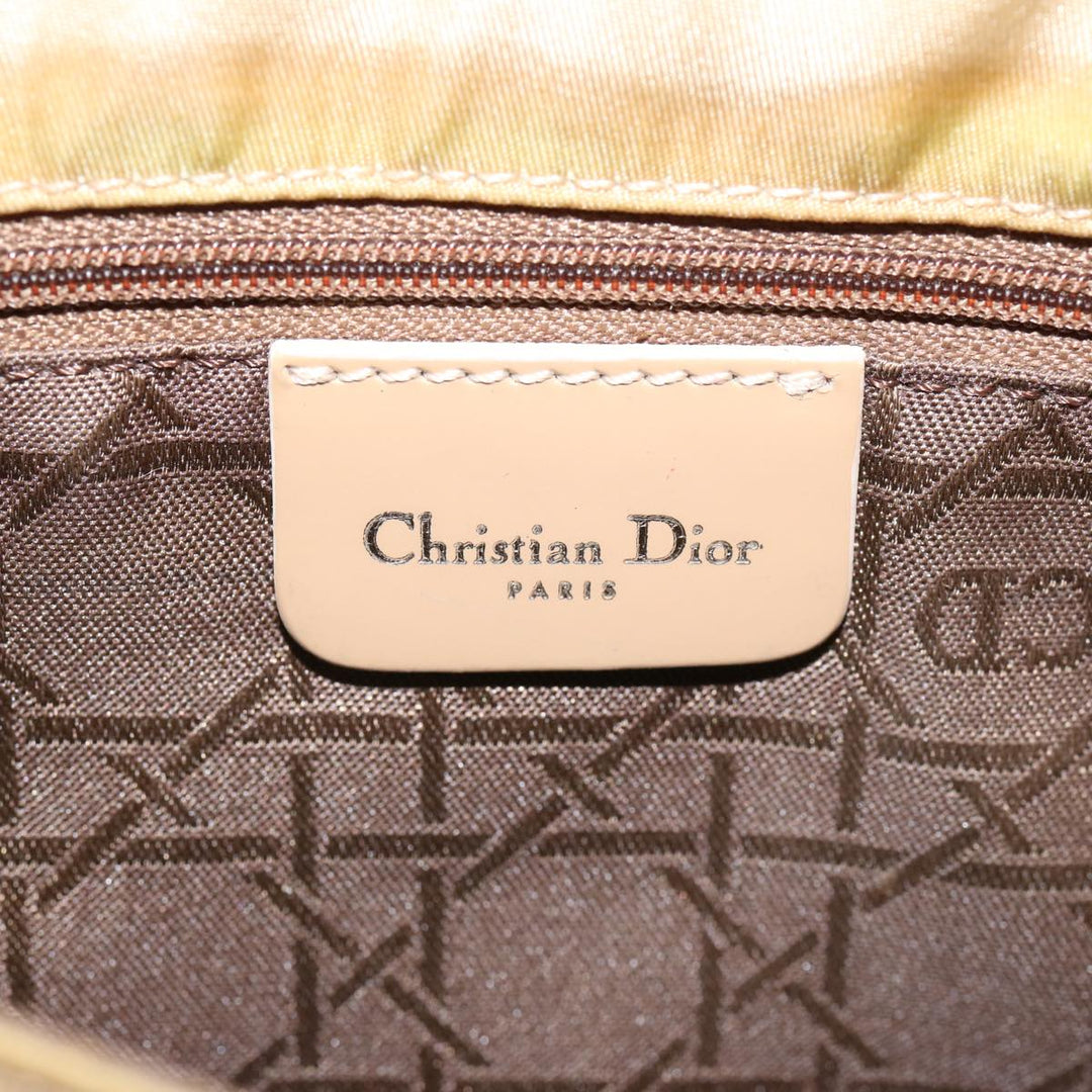 CHRISTIAN Top quality Dior Maris Pearl Shoulder Bag Nylon Beige Auth 70945