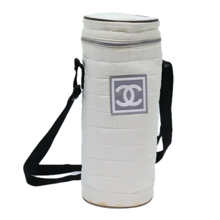 Top Quality Chanel Choco Bar Sports Line Shoulder Bag Nylon White CC Auth 70955