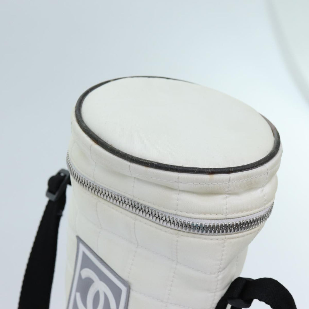 Top Quality Chanel Choco Bar Sports Line Shoulder Bag Nylon White CC Auth 70955