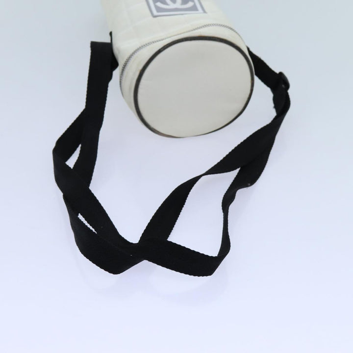Top Quality Chanel Choco Bar Sports Line Shoulder Bag Nylon White CC Auth 70955