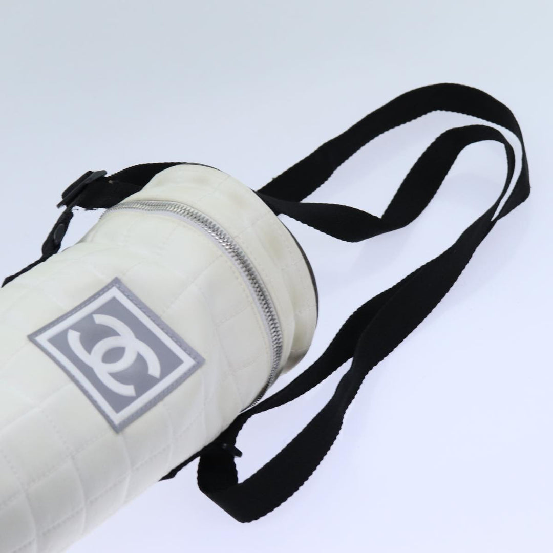 Top Quality Chanel Choco Bar Sports Line Shoulder Bag Nylon White CC Auth 70955