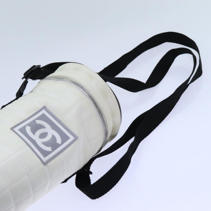 Top Quality Chanel Choco Bar Sports Line Shoulder Bag Nylon White CC Auth 70955
