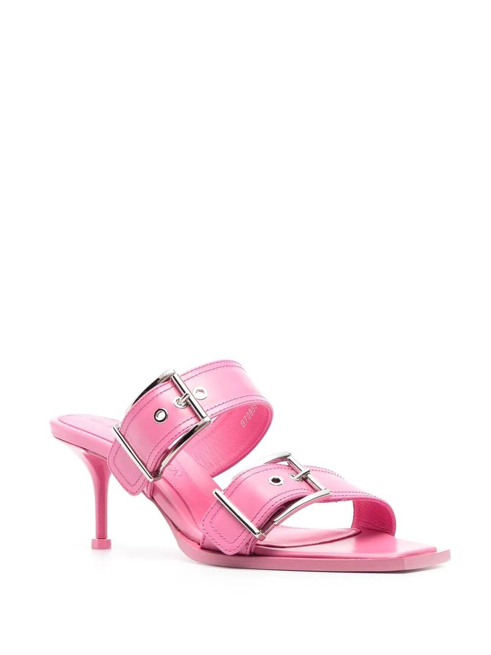 DOUBLE BUCKLE PUNK MULES 90mm