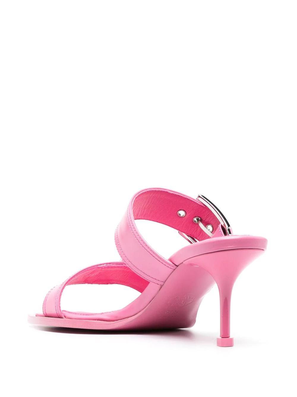 DOUBLE BUCKLE PUNK MULES 90mm