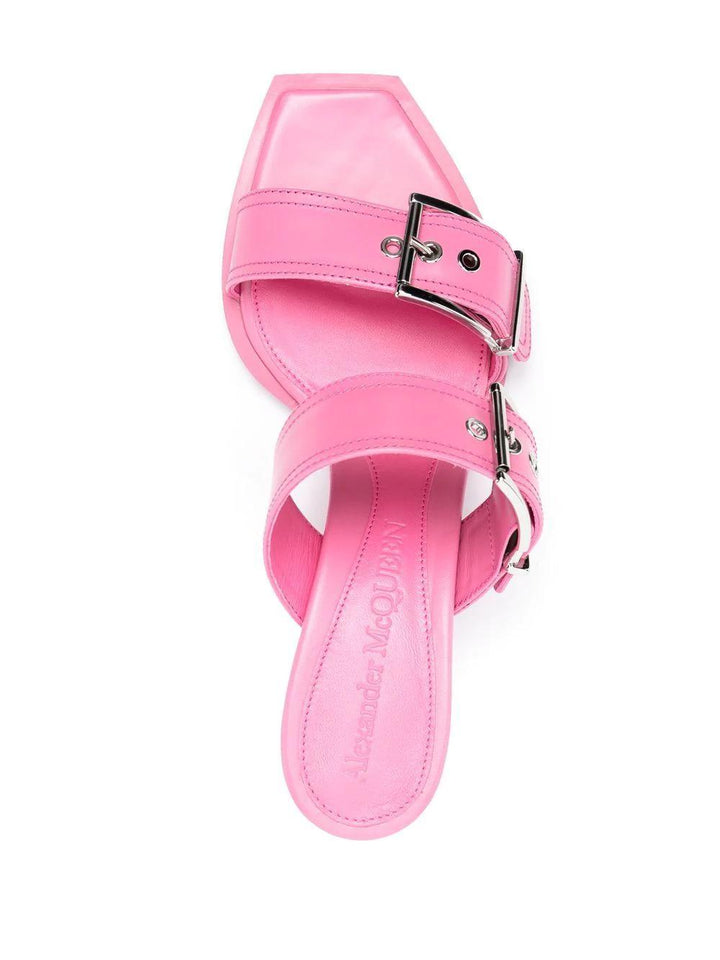 DOUBLE BUCKLE PUNK MULES 90mm