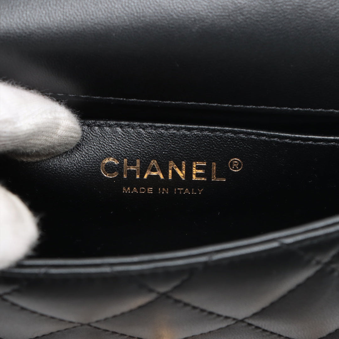 Top Quality Chanel Mini Matrasse  2WAY Shoulder Bag Top Handle Black G Gold